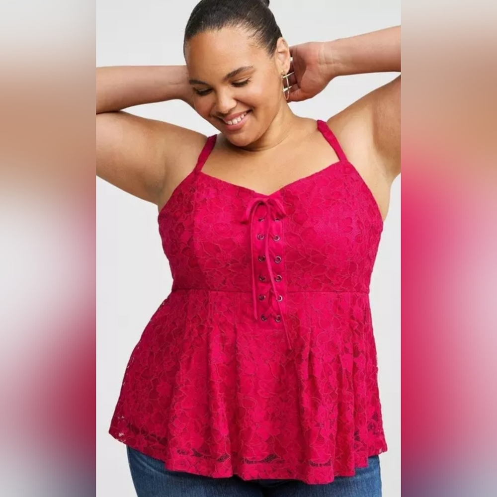 Torrid Lace Corset Peplum Top – 0